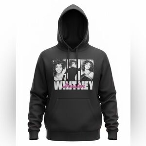 NWT Forever 21 Black Graphic Whitney Houston Hoodie Men’s Size Large